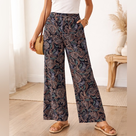 Zara Pants - Zara Woman Velvet Paisley Flare Pants Medium